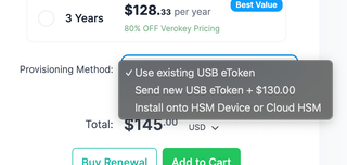 Code Signing Provisioning Method selection