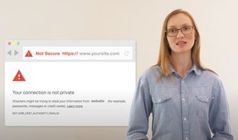 An attractive women presenting a video about ssl certificates