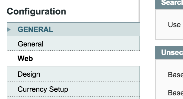 magento configure ssl web