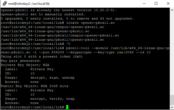 NitroKey pkcsll-tool