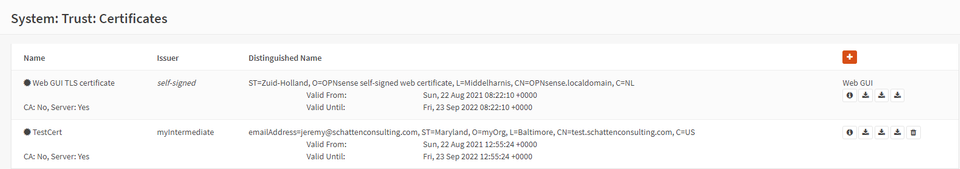 OPNSense Sign Certificate Request