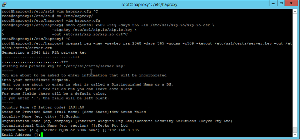 Generate SSL for HAProxy