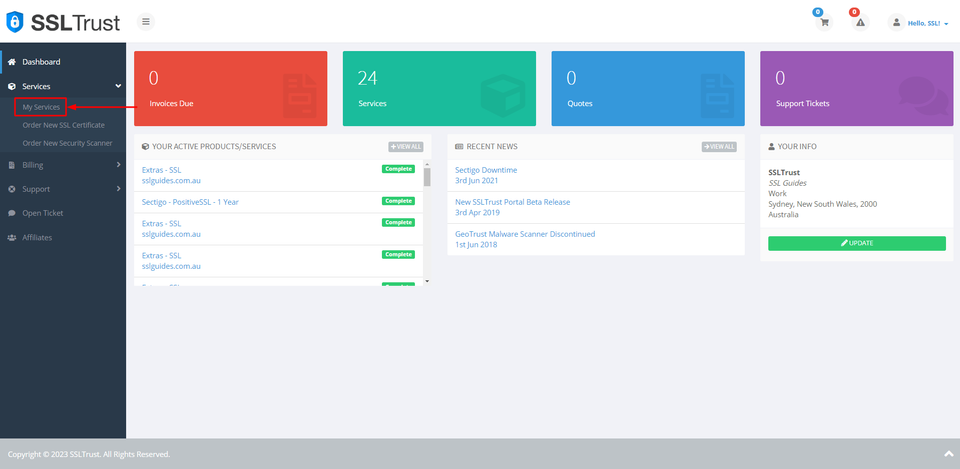 SSL Dashboard