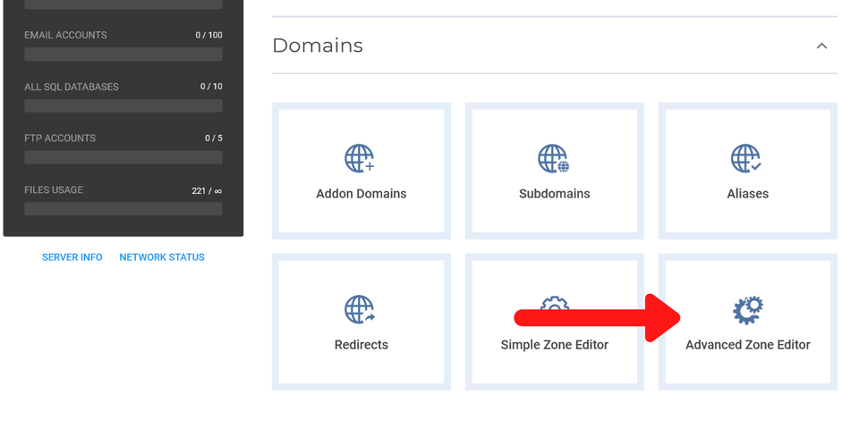 crazydomains-control panel