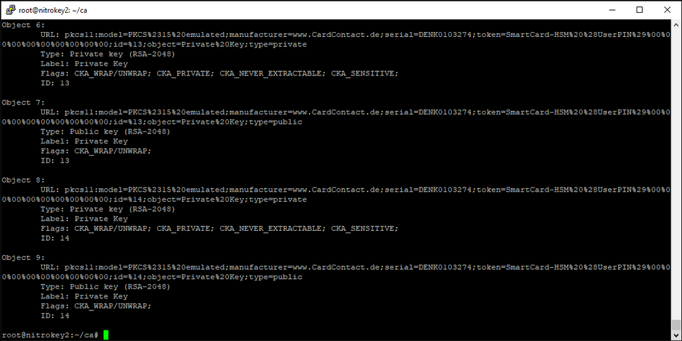 NitroKey HSM p11tool Login Pin