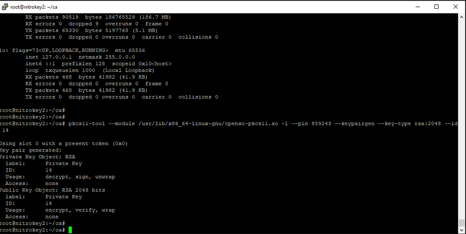 NitroKey HSM pkcs11-tool