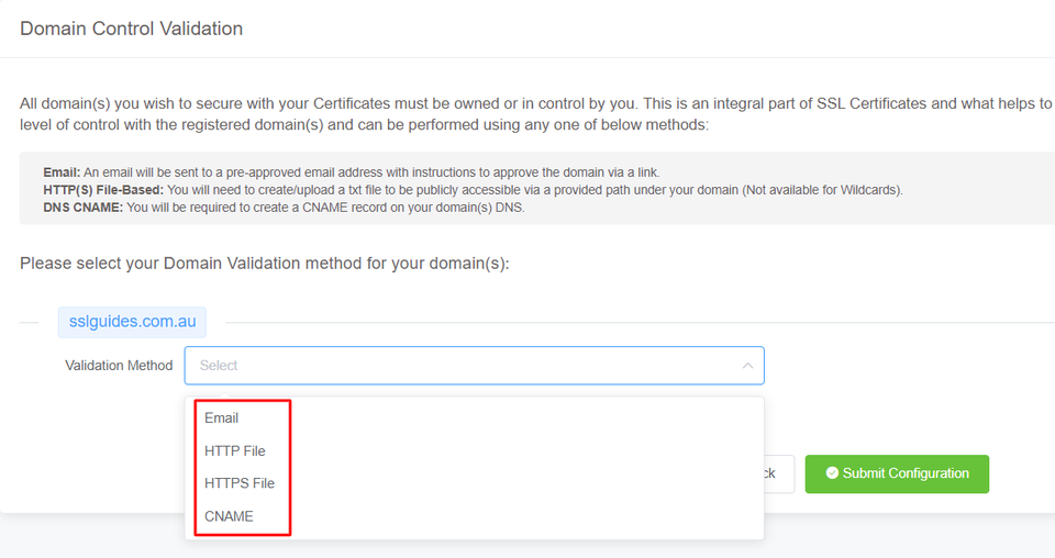 Domain Control Validation