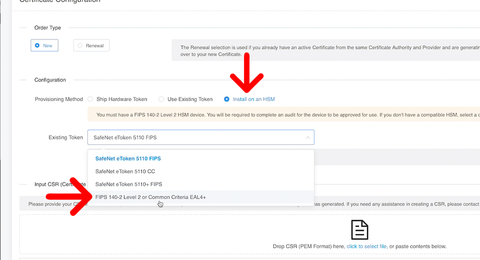 Selection of provisioning method